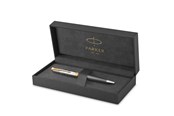 Kirjoitus- ja piirustustarvikkeet - Parker Sonnet Intrerpid Journeys Collection Ballpoint Pen Ancient China Edition Grey Lacquer with Solid Silver Cap & Gold Trims Medium Point Gift Box - 2207189