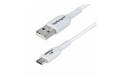 USB kaapelit - StarTech.com 3ft (1m) White USB-A to USB-C Charging Cable/Cord M/M - USB-C cable - USB to 24 pin USB-C - 1 m - USB2AC1MNCWHE