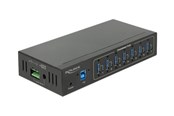 USB hub - DeLOCK External Industry Hub 7 x USB 3.0 Type-A with 15 kV ESD protection USB hub - 7 porttia - USB 3.2 - Musta - 63311