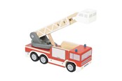 Leluautot - Small Foot - Wooden Fire Truck with Rotating Ladde - 12638