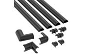Kaapelihyllyt, Kaapelisukat & Kaapelisiteet - D-LINE Trunking Kit 20x10 4x 1.0m Black - 2010B-1MKIT