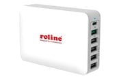 Puhelin - Adapterit & Laturit - Roline power adapter - 24 pin USB-C 5 x 4 pin USB Type A - 60 Watt - 19.11.1055