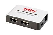 USB hub - Roline USB 2.0 Hub "Black and White" USB hub - 4 porttia - Harmaa - 14.02.5013
