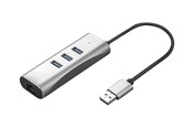 Verkkokortit (verkkosovittimet, tulostuspalvelimet jne.) - Roline VALUE - network adapter - USB-C 3.1 - USB 3.0 x 3 + Gigabit Ethernet x 1 + USB 3.1 x 1 - 12.99.1116