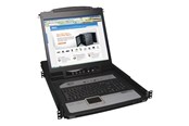 Näyttö - 19" Tripp Lite Eaton Series 8-Port Rack Console KVM Switch built in IP w/ 19" LCD 1U - B020-U08-19-IP