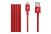 USB kaapelit - Apple Beats USB-A to USB-C Woven Cable (1.5 m / 5 ft.) – Rapid Red - MFEJ4ZM/A