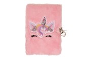 Vihkot, Lomakkeet & Muistikirjat - Euromic UNICORN GEMS Diary w/lock PLUSH cover w/topcard - 092304407