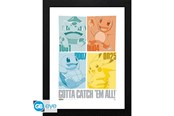 Fanituotteet - ABYstyle - POKEMON Framed print Pikachu & Kanto Starters - Kuva - GBYDCO649