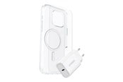 Puhelin - Kannet ja kotelot - OtterBox KIT Apple iPhone 16 Pro Max (Symmetry Clear MagSafe / Premium Glass / EU USB-C Wall Charger 30W - white) - 78-81435