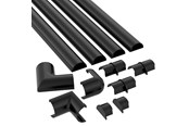 Kaapelihyllyt, Kaapelisukat & Kaapelisiteet - D-LINE Trunking Kit 30x15 3x 1.0m Black - 3015B-1MKIT