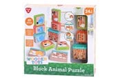 Vauva- ja taaperolelut - PLAY Wooden Block Puzzle Animals 20pcs. - 40293