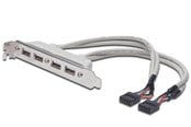 USB kaapelit - DIGITUS 4-Port USB Slot Bracket Cable - AK-300304-002-E