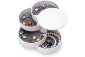 Muut henkilökohtaiset hygieniatuotteet - UNIQ Rotatable Round Jewelry Box with 4 Compartments – White - 6844