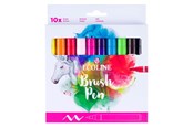 Luovat leikit - Bruynzeel Ecoline Brush Pen Set Clear 10 Colors - 11509813