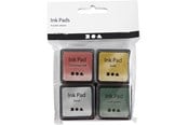 Harrastustarvikkeet - Creativ Company - Stamping ink Gold/Lime Green/Christmas Red/Silver 4 pcs. - 285344