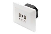 Muut kaapelit - DIGITUS DA-70618 - USB-outlet - 2 USB sockets 1 USB-C socket - RAL 9003 signal white - DA-70618