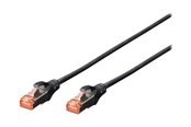 Verkkokaapelit - DIGITUS Professional patch cable - 25 cm - black - Musta - 0.25m - DK-1644-0025-BL-10