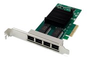 Verkkokortit (verkkosovittimet, tulostuspalvelimet jne.) - DIGITUS - network adapter - PCIe 2.1 - Gigabit Ethernet x 4 - DN-10114