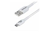 USB kaapelit - StarTech.com 3m (9.8ft) White USB-A to USB-C Charging Cable/Cord M/M - USB-C cable - USB to 24 pin USB-C - 3 m - USB2AC3MNCWHE