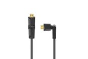 Näyttökaapeli - Hama HDMI Cable Ethernet Rotating Gold Black 3m - X1122111