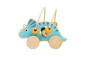 Vauva- ja taaperolelut - Bigjigs Wooden Push Toy Triceratops with Bead Frame - 36085