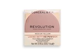 Meikit - Makeup Revolution Conceal & Fix Vegan Loose Setting Powder, Medium Yellow, 13 g - 5057566150989