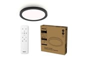 Valaisimet - Philips AIO Ceiling Light with Remote (Round Black) – 24W Integrated LED Lamp with 3 step dimming - 929004738801