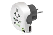 Virtakaapelit (ulkoinen) - Q2Power - power connector adapter with USB charge adapter - power CEE 7/7 - 2USB-EU