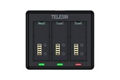 Action-kameran lisälaitteet - TELESIN S0-BCG-12-TGP Triple Battery Charger - S0-BCG-12-TGP