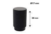 Kannakkeet & Saranat  - Home>it knurled slim furniture knob Ø17x26 mm matte black 2 pcs. - 21284