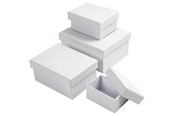 Askartelu- ja taidetarvikkeet - Creativ Company - Rectangular Boxes White with Lid 4 pcs. - 264050