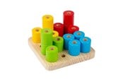 Puulelut - Bigjigs Wooden Wobbly Peg Board 17 pcs. - 37007
