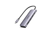 Telakointiasemat - UGREEN USB-C to 2 Ports USB3.0-A Hub + HDMI + TF/SD with PD Power Supply - Space Grey - 70411-UG