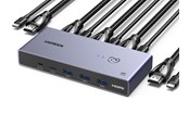 KVM-kytkimet - UGREEN 8K HDMI KVM Switch 4 USB 3.0 Ports (3 USB-A + 1 USB-C) 2 HDMI Cables 2 USB Cables and Controller - 25961-UG