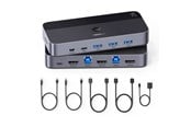 KVM-kytkimet - UGREEN HDMI KVM Switch 2 In 1 4K@60Hz USB 3.0 Switch (3*USB 3.0+ USB C) 2 USB Cables and 2 HDMI Cables - 15707-UG