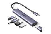 Telakointiasemat - UGREEN 5-in-1 USB-C to 1*USB.3.0+2*USB.2.0+HDMI Hub with USB-C Power Supply - 15495-UG