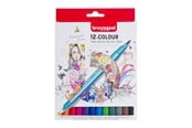Kirjoitus- ja piirustustarvikkeet - Bruynzeel Fineliner Brush Pens 12 pcs. - 60325012