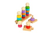 Puulelut - Bigjigs Wooden Rainbow Family Stacking Toy 25pcs. - 37009