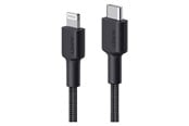USB kaapelit - Aukey Braided Nylon 1.2m MFi USB-C to Lightning Cable Black - LLTSN1003930