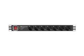 Virtakaapelit (ulkoinen) - Lanberg PDU-PRO-07F-0200-BK - power distribution unit - 4000 Watt - PDU-PRO-07F-0200-BK