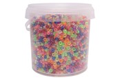 Luovat leikit - Colorations - Small Pony Beads - Transparent 4 x 6 mm 500 gr. - 43BL17