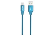 USB kaapelit - GreyLime Braided USB-A to USB-C Cable Blue 1 m - C21AC1M01