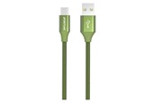 USB kaapelit - GreyLime Braided USB-A to USB-C Cable Green 1 m - C21AC1M03