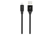 USB kaapelit - GreyLime Braided USB-A to MFi Lightning Cable Black 1 m - C21AL1M04