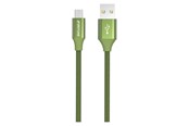 USB kaapelit - GreyLime Braided USB-A to MFi Lightning Cable Green 2 m - C21AL2M03