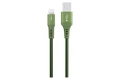 USB kaapelit - GreyLime Braided USB-A to Lightning Cable Green 3 m - C21AL3M03