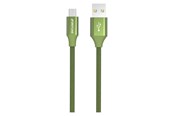 USB kaapelit - GreyLime Braided USB-A to Micro USB Cable Green 1 m - C21AM1M03