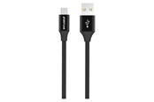 USB kaapelit - GreyLime Braided USB-A to Micro USB Cable Black 1 m - C21AM1M04