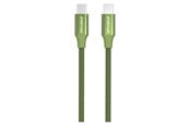 USB kaapelit - GreyLime Braided USB-C to USB-C 60W Cable Green 1 m - C21C60C1M03