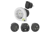 Virtakaapelit (ulkoinen) - Q2Power Qplux Europe 3in1 Rejseadapter - 2,200200